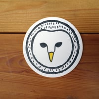 KPM043　どうぶつ丸型カード　ふくろう