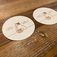 KPM097 カレー屋ねこのコースター（2枚入り）