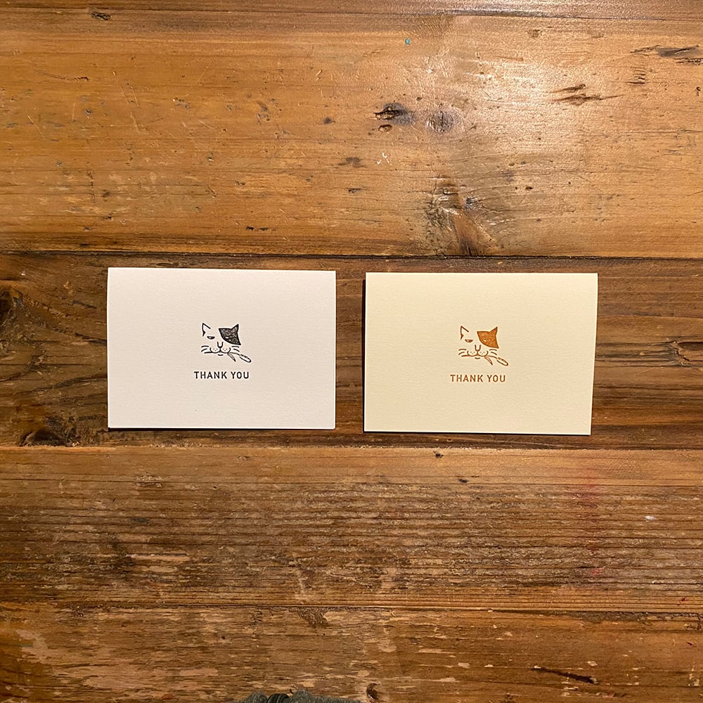 メッセージカードTHANK YOU（Brown×ナチュラル・封筒付）1枚入り
