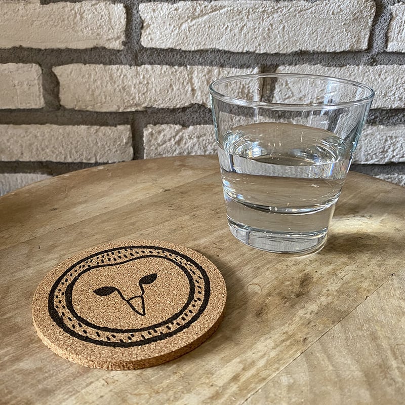 KPM044 どうぶつコルクコースター（ふくろう） | PRIMART DESIGN STORE