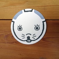 KPM043　どうぶつ丸型カード　ねずみ