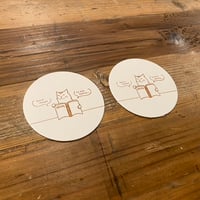 KPM098 書店ねこのコースター（2枚入り）