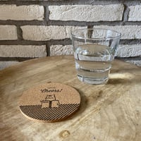 KPM037　コルクコースター（書店ねこ）