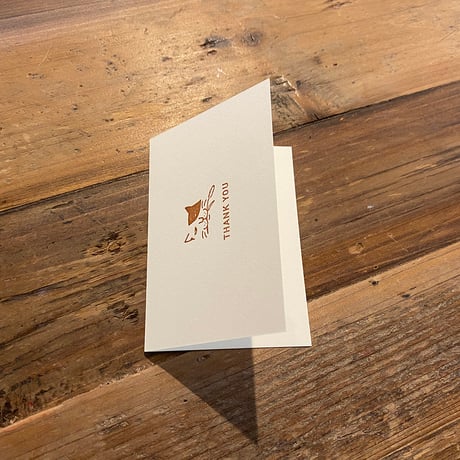 メッセージカードTHANK YOU（Brown×ナチュラル・封筒付）1枚入り