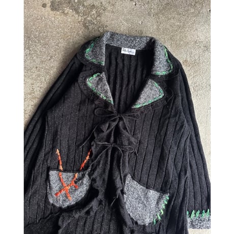 00s frill design knit cardigan