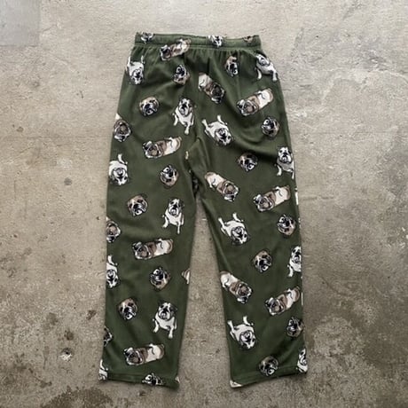 00s bulldog design fleece pajamas pants