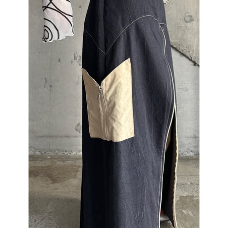 zip up & draw code design skirt