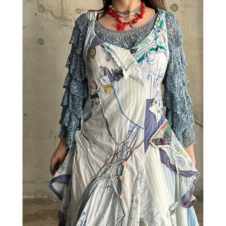 00s layered & frill design dress