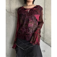 00s flower patterned switching design tops