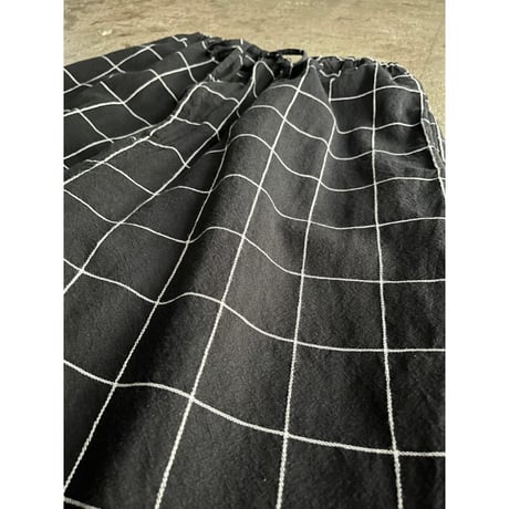 90s "KING SIZE" 2XL ramie blend plaid pattern wide shorts