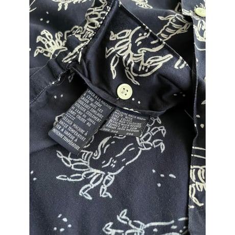 90s "nautica" lobster pattern cotton open collar shirt
