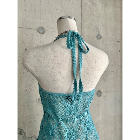 beads summer knit halter neck tops
