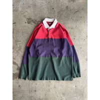 90s "GAP" multi color damaged rugby shirt