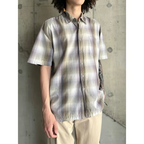 90s cotton omble check shirt