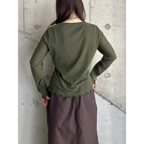 00s flower patterned see-through layered tops