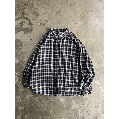 90s "KING SIZE" 6XL cotton plaid shirt