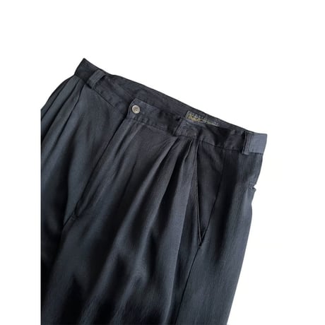 80s "JAMES LORD" rayon 4tuck wide slacks
