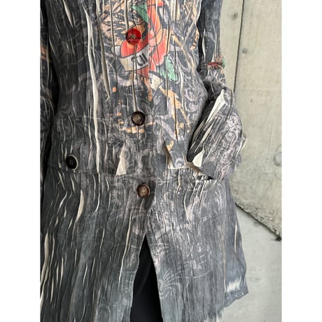 00s~ all patterned pleats design jacket