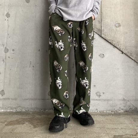 00s bulldog design fleece pajamas pants