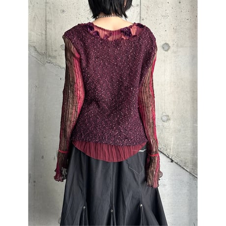 00s flower patterned switching design tops