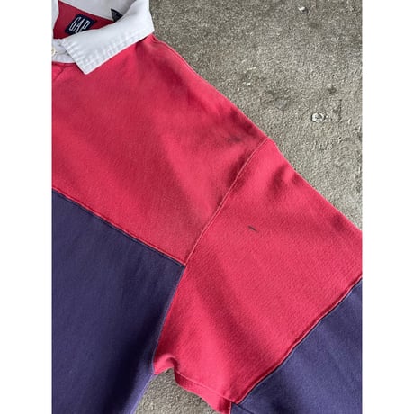 90s "GAP" multi color damaged rugby shirt