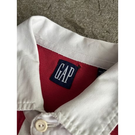 90s "GAP" multi color damaged rugby shirt