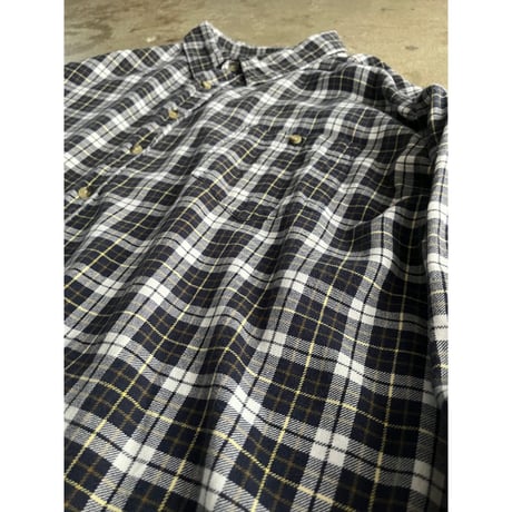 90s "KING SIZE" 6XL cotton plaid shirt