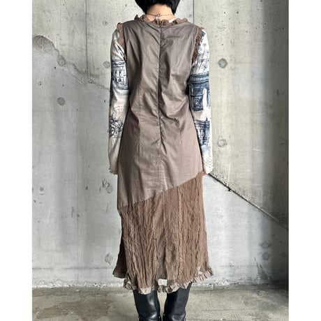 00s see-through layered design dress