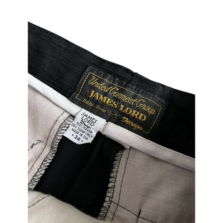 80s "JAMES LORD" rayon 4tuck wide slacks