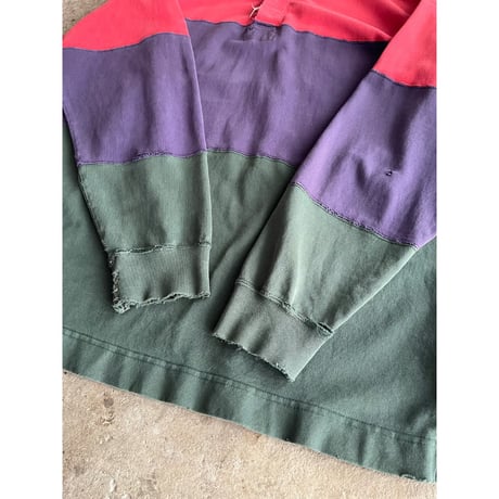 90s "GAP" multi color damaged rugby shirt