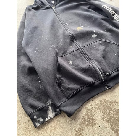 00s~ “ROOF MART” painted sweat zip up hoodie