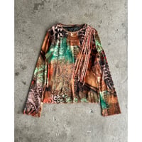 00s lace switching see-through tops