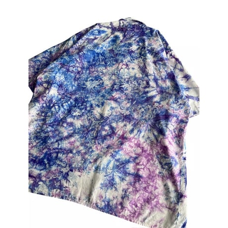 crystal pattern open collar shirt