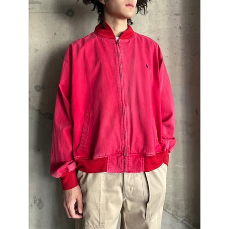 90s “Polo by Ralph Lauren” sun faded cotton zip up jacket