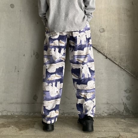 00s "JOE BOXER" white bear design flannel pajamas pants