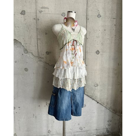 00s tiered frill design sleeveless tops