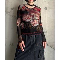 00s all patterrned see-through tops