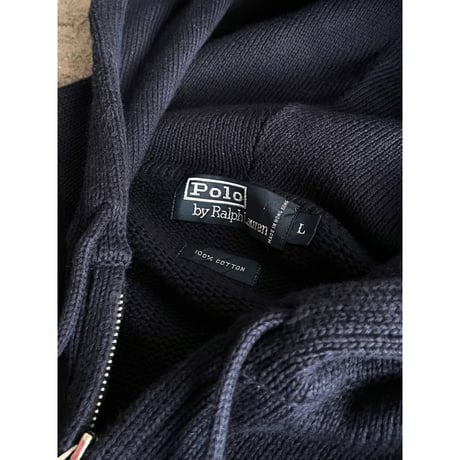 00s “Polo by Ralph Lauren” cotton knit zip up hoodie