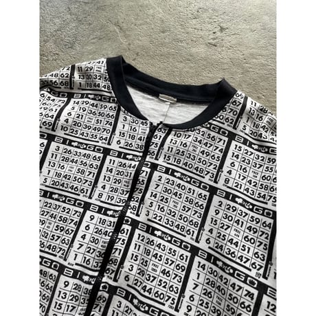 80s BINGO pattern cotton zip up jacket
