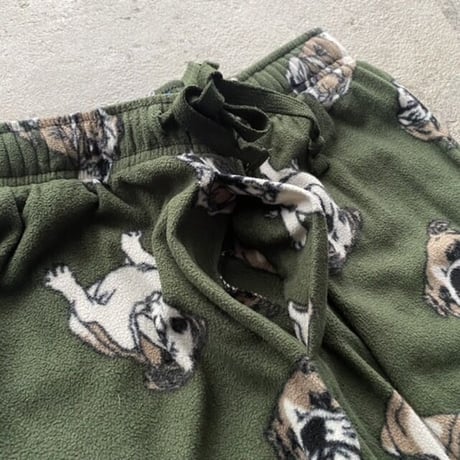 00s bulldog design fleece pajamas pants