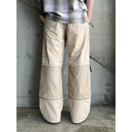 00s cotton blend 2way wide pants