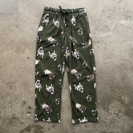 00s bulldog design fleece pajamas pants