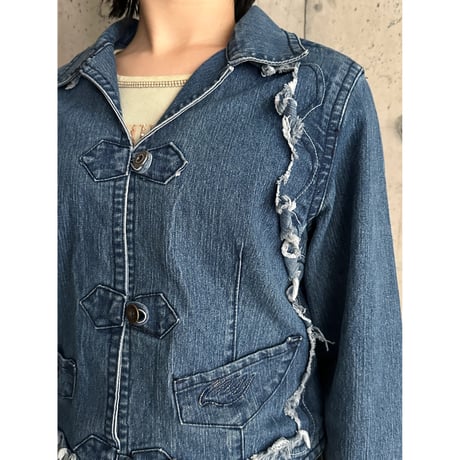 00s western design denim jacket