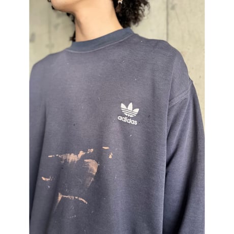 80s~90s “adidas” logo embroidery sweat shirt