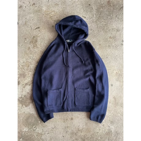 00s “Polo by Ralph Lauren” cotton knit zip up hoodie