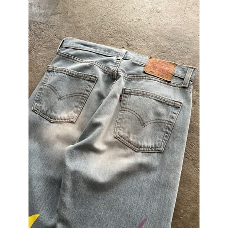 00s "Levi's" 501 hand painted denim pants