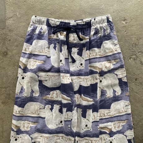 00s "JOE BOXER" white bear design flannel pajamas pants