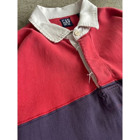 90s "GAP" multi color damaged rugby shirt
