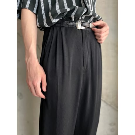 80s "JAMES LORD" rayon 4tuck wide slacks