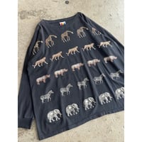 90s animal pattern l/s t-shirt